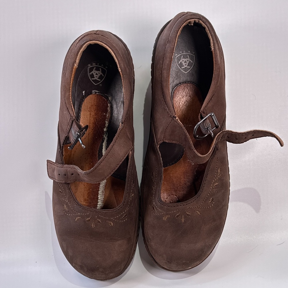 Ariat Womens Caroline Comfort Mary Jane Leather Wedge Brown 7.5 - Picture 5 of 9